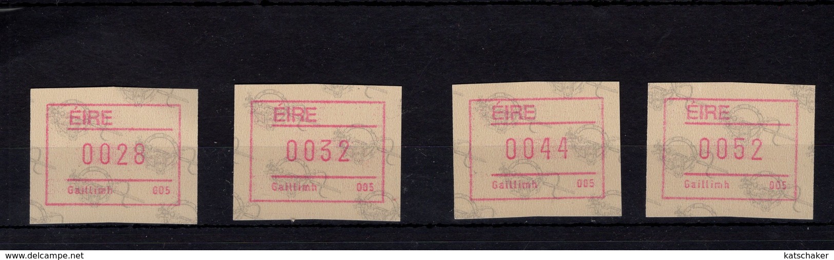 666608380 IRLAND 1992  POSTFRIS MINT NEVER HINGED POSTFRISCH EINWANDFREI MICHEL SET 4 S2 AUTOMAAT NR 5 - Franking Labels