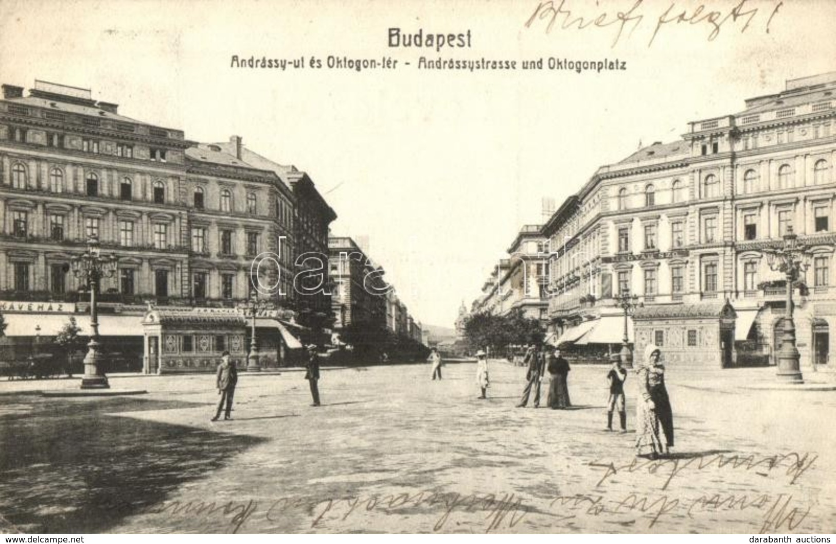 T2/T3 1910 Budapest VI. Andrássy út, Oktogon Tér, Kávéház, 'Magyar Szó' Szerkesztősége és Kiadóhivatala (EK) - Ohne Zuordnung