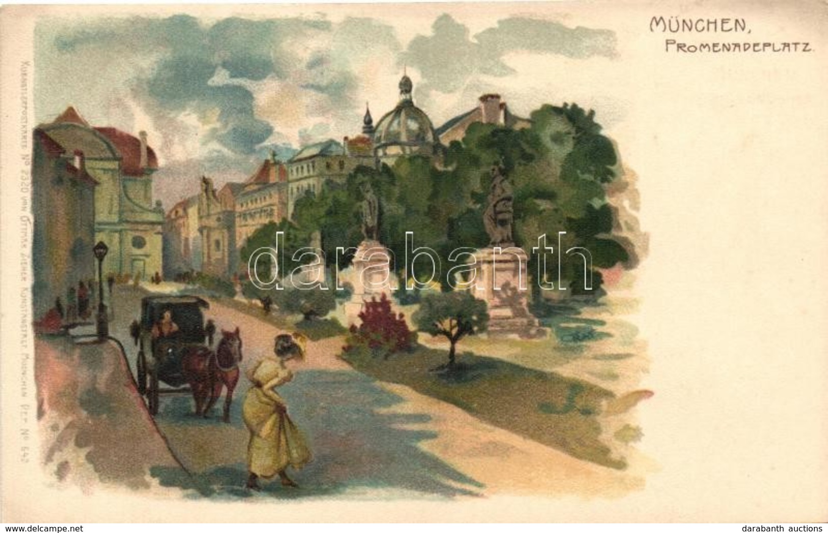 ** T1/T2 München, Promenadeplatz, Kuenstlerpostkarte No. 2320. Von Ottmar Zieher, Litho - Unclassified