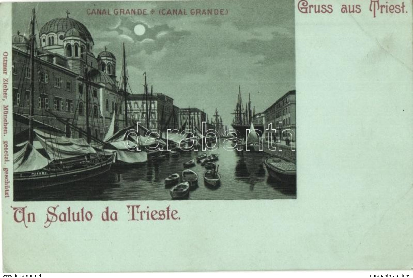 ** T2/T3 Trieste, Canal Grande . Ottmar Zieher Litho (EK) - Ohne Zuordnung