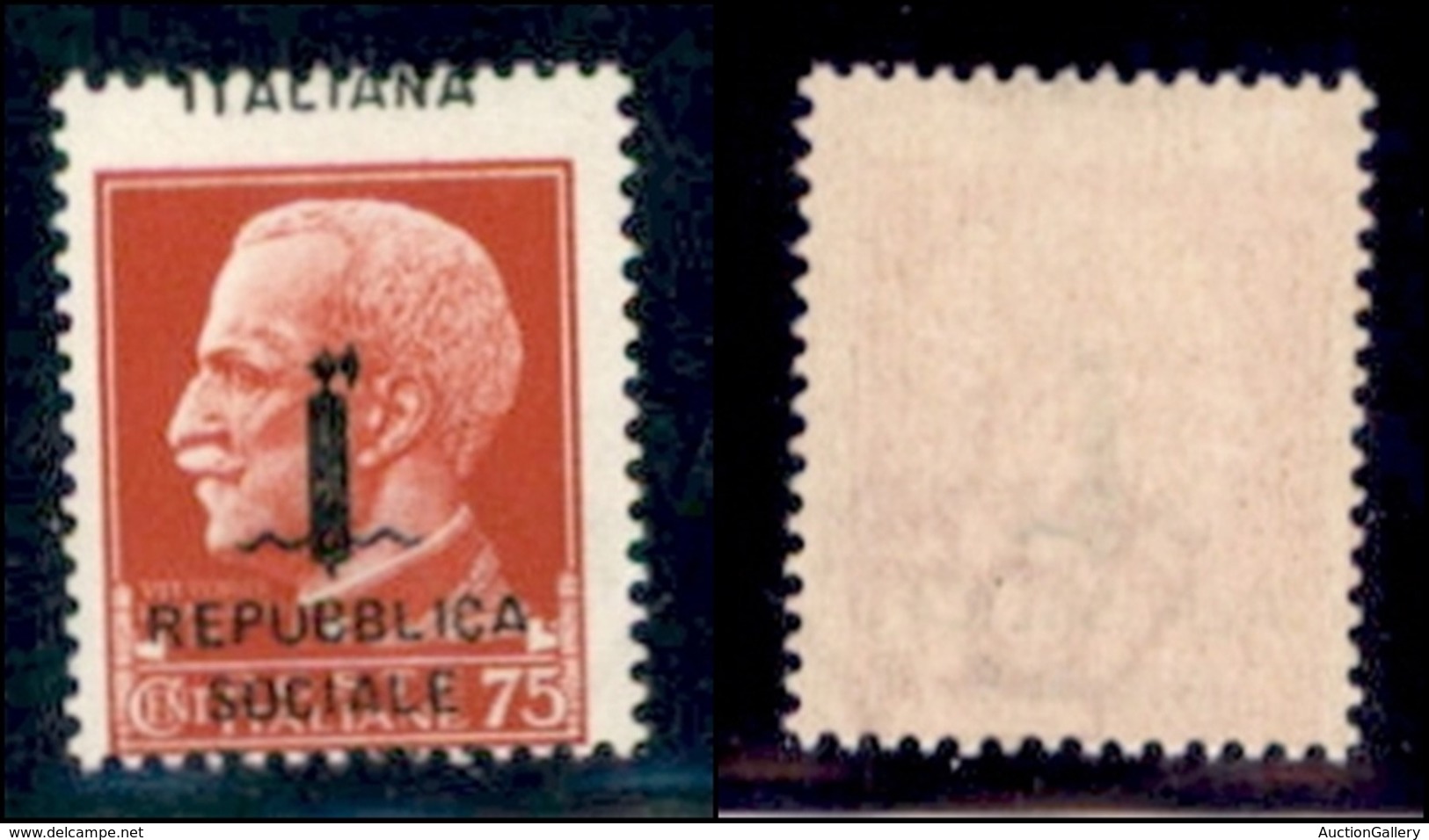 REPUBBLICA SOCIALE - PROVVISORI - 1944 - Firenze - 75 Cent (494pd) - Italiana In Alto - Gomma Integra - Autres & Non Classés