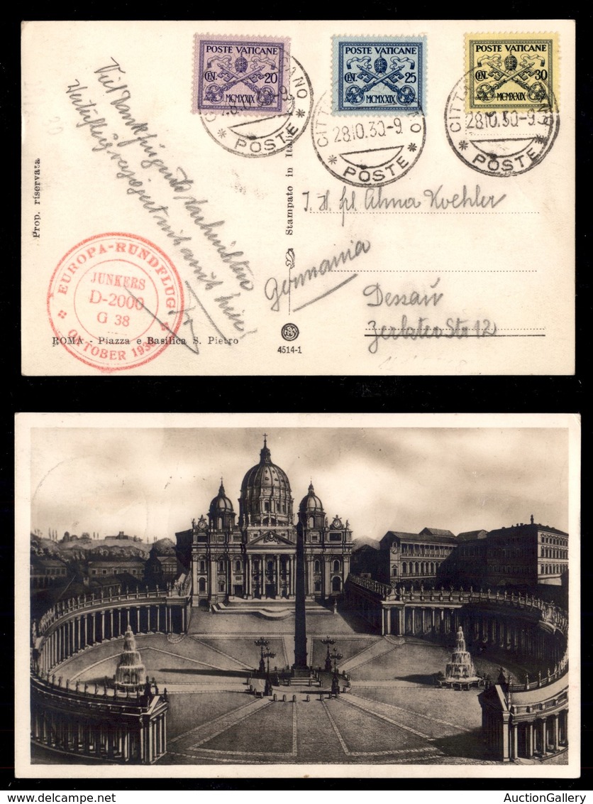 POSTA AEREA  - 1930 (31 Ottobre) - Vaticano Dessau (2241) - Cartolina Dei Piloti - Unica - Other & Unclassified