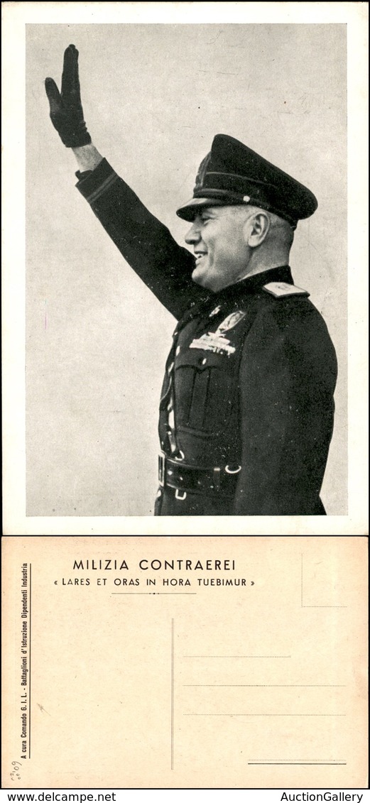 CARTOLINE - MILITARI - Milizia Artiglieria Contraerea - "Lares Et Oras…" - Mussolini Che Saluta A Cura Del Comando G.I.L - Zonder Classificatie