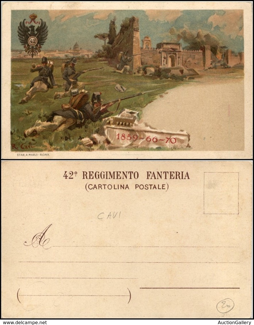 CARTOLINE - MILITARI - 42° Reggimento Fanteria - Illustratore Cavi R. - Nuova Perfetta (20) - Non Classés