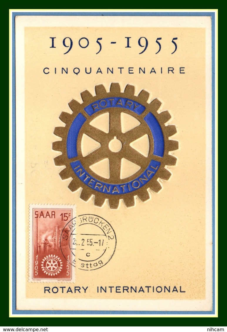 SAAR Carte Maximum Rotary 1955 TB - Maximumkarten