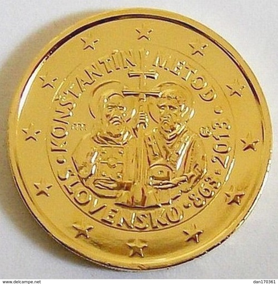 SLOVAQUIE 2013 - 2 EUROS COMMEMORATIVE - CONSTANTIN ET METHOD - PLAQUE OR - Eslovaquia