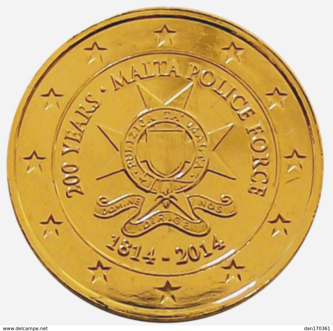 MALTE 2014 - 2 EUROS COMMEMORATIVE - POLICE -  PLAQUE OR - Malta