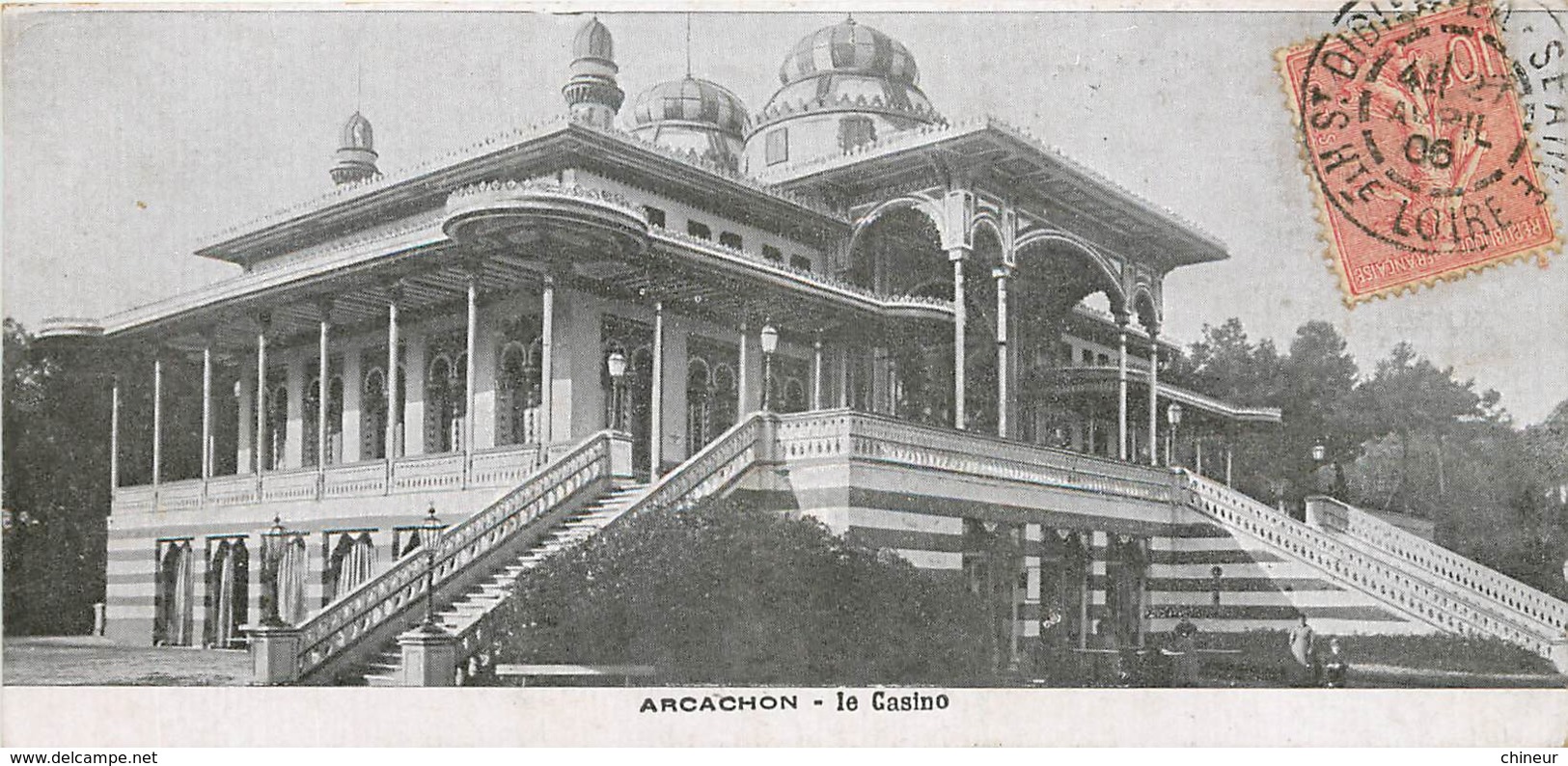 ARCACHON LE CASINO CARTE PETIT FORMAT 13.2 X 6.6 - Arcachon