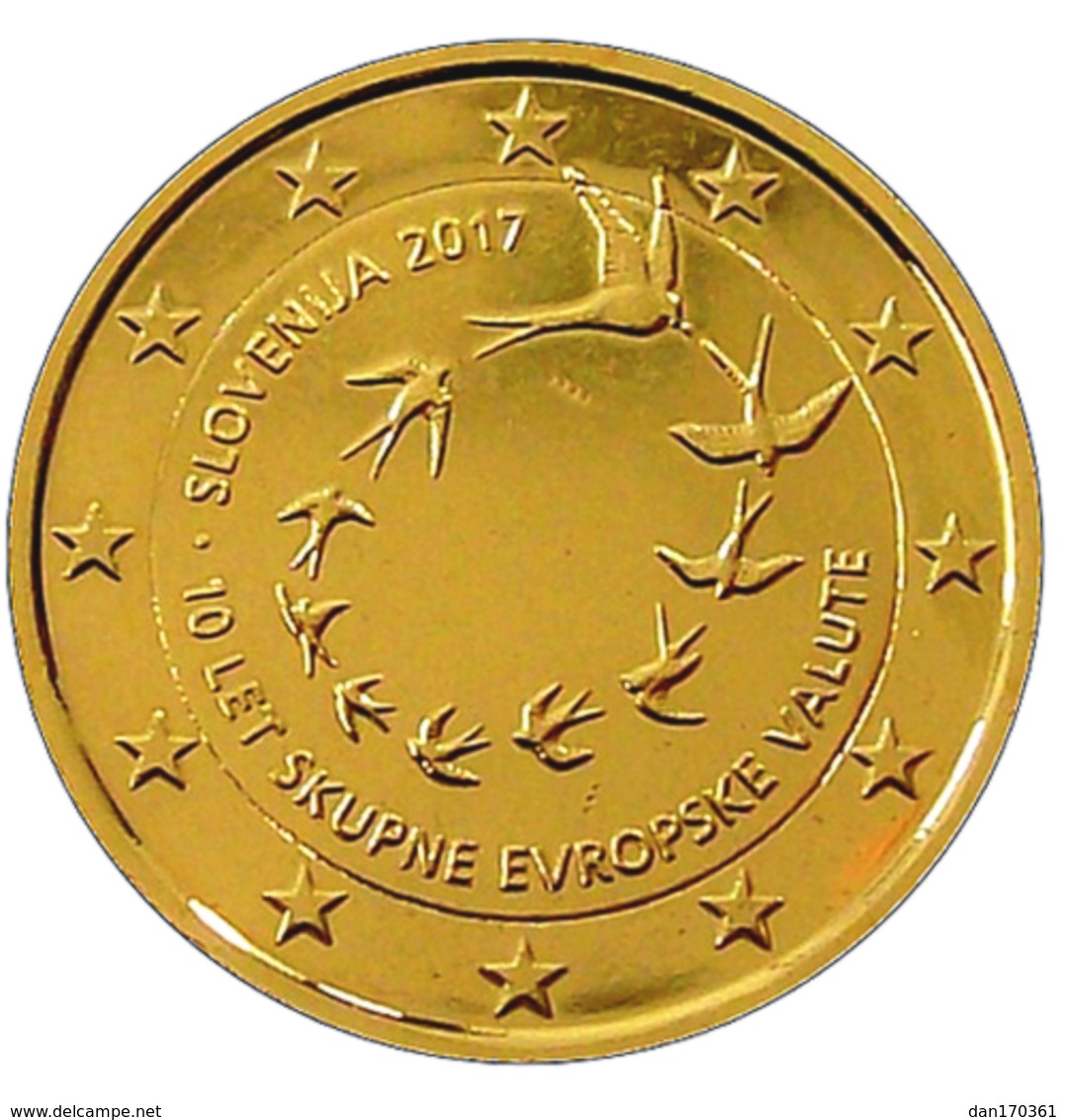 SLOVENIE 2017 - 2 EUROS COMMEMORATIVE - INTRODUCTION DE L'EURO -  PLAQUE OR - Slovenia