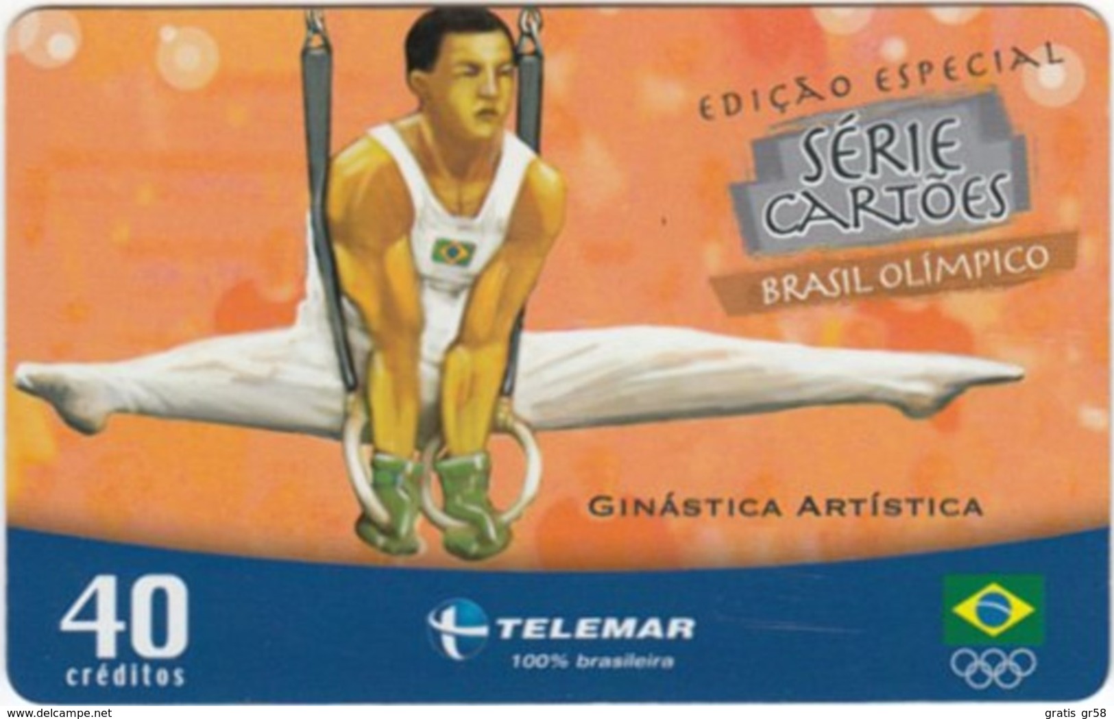 Brazil - BR-TLM-MG-1988A, 01/34 - 0100, Event, Gymnastics, 40U, 33,000ex, 3/04, Used - Olympic Games