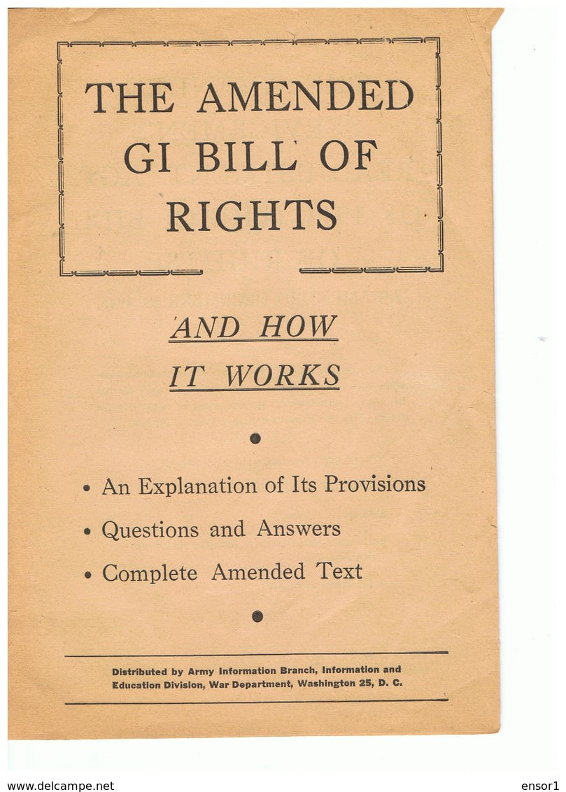 USA GI Bill Of Rights - US Army