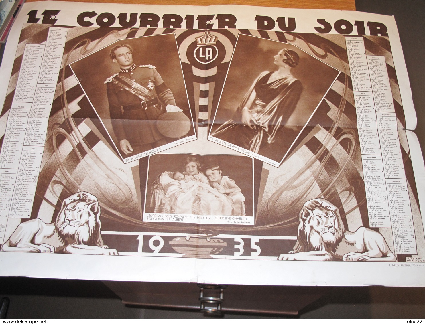 LE COURRIER DU SOIR - CALENDRIER 1935 - - Groot Formaat: 1921-40