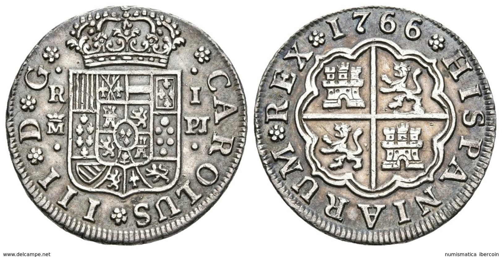 CARLOS III. 1 Real. 1766. Madrid PJ. Cal-1517. Ar. 2,87g. Ligera Pátina. MBC+. - Autres & Non Classés