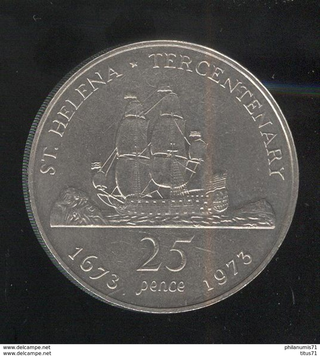 25 Pence Ste Helène 1973 Tricentenaire 1673-1973 - Sainte-Hélène