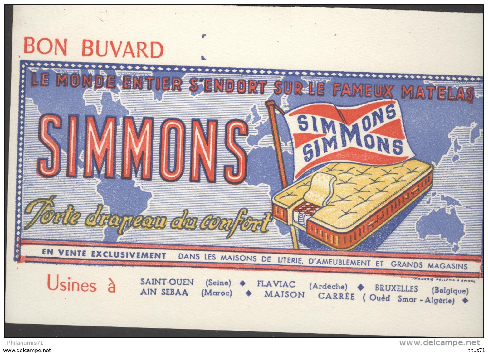 Buvard Matelas Simmons - Très Bon état - S