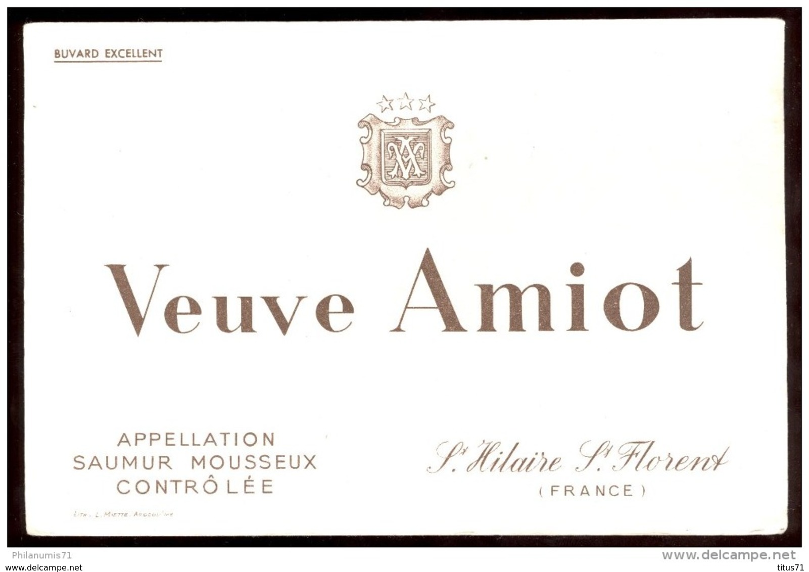 Buvard Veuve Amiot - 21 X 14 Cm - A