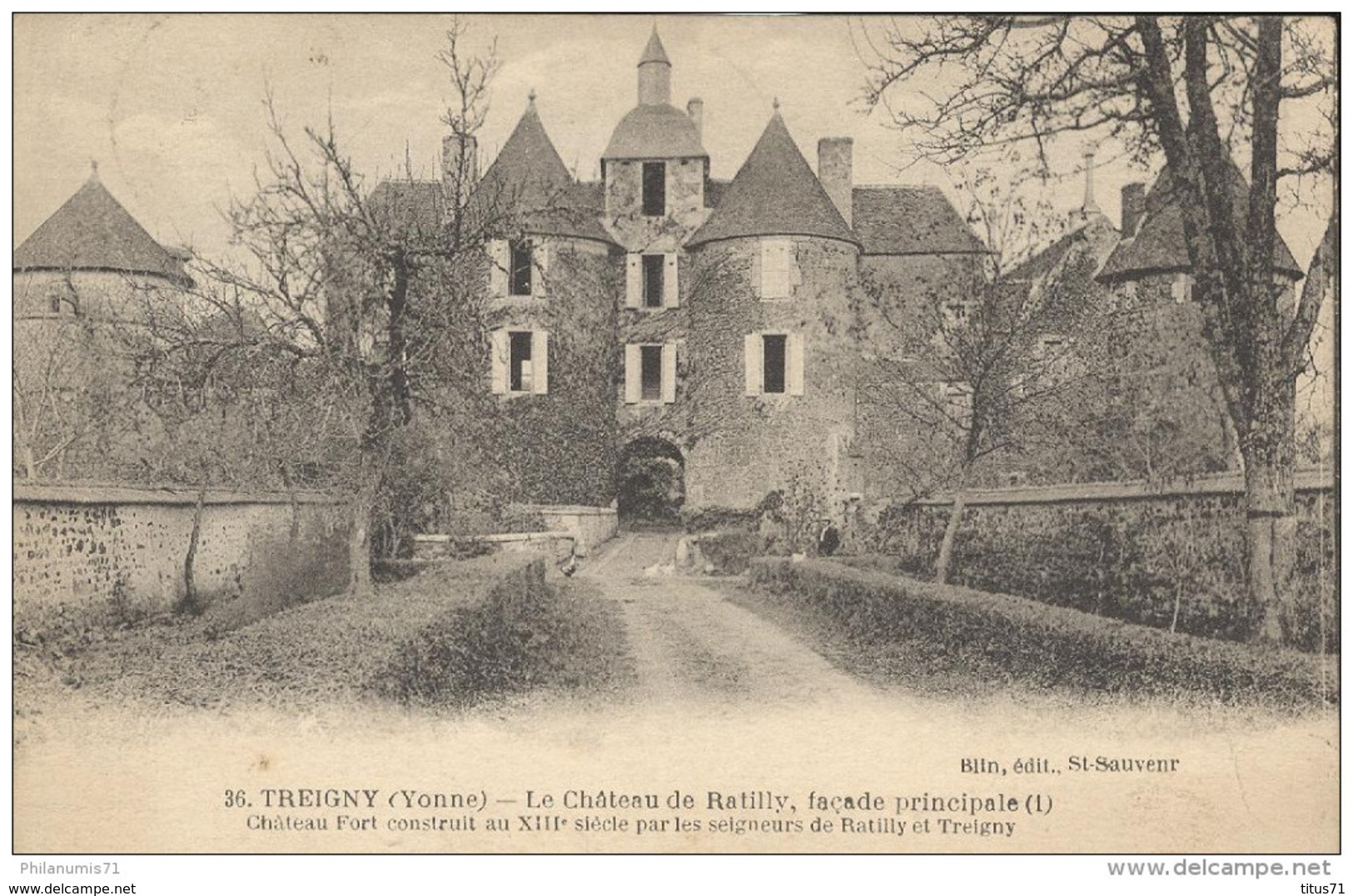 CPA Treigny - Château De Ratilly - Circulée 1937 - Treigny
