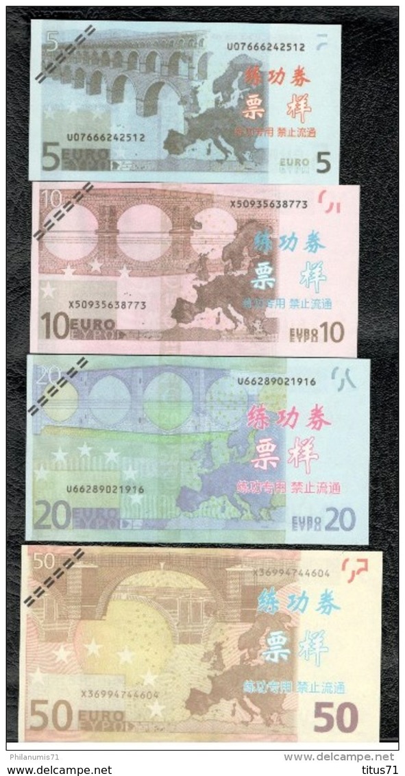 Série De 7 Billets 5 à 500 Euros Factices ( Taiwan ? ) - Taille équivalente Aux Vraies Coupures - Specimen