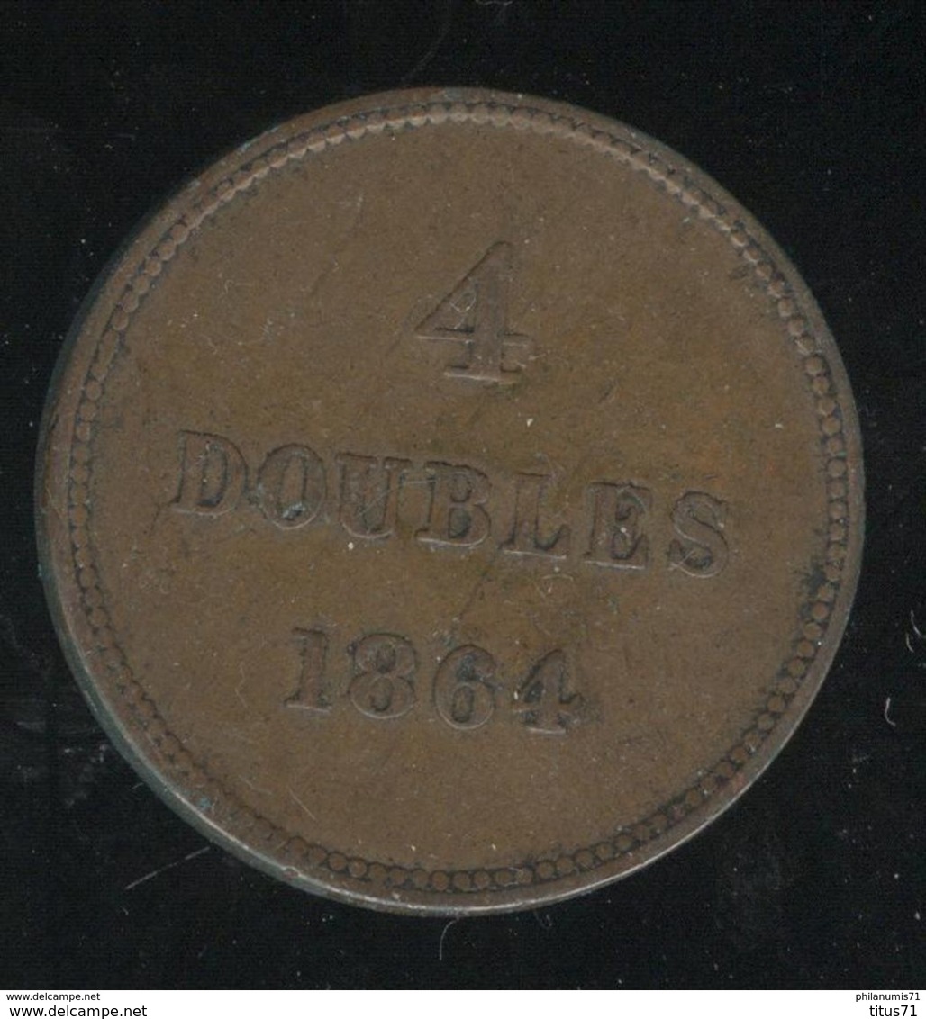 4 Doubles Guernesey 1864 TTB - Guernsey