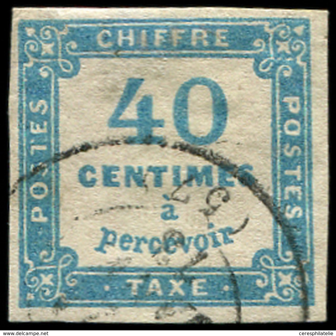 TAXE - 7   40c. Bleu, Oblitéré, TB. C - 1859-1959 Briefe & Dokumente