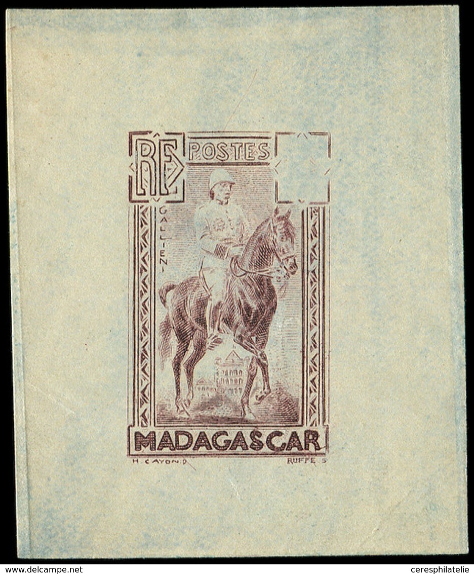 MADAGASCAR Galliéni, Type NON Adopté, épreuve En Brun-lilas SANS Faciale, TB - Autres & Non Classés