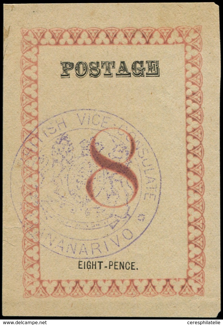 (*) MADAGASCAR Courrier Consulaire Britannique 27 : 8p. Rose-rouge, TB - Sonstige & Ohne Zuordnung