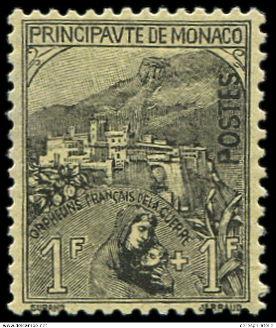 ** MONACO 32 : 1f. + 1f. Noir Sur Jaune, TB - ...-1885 Préphilatélie