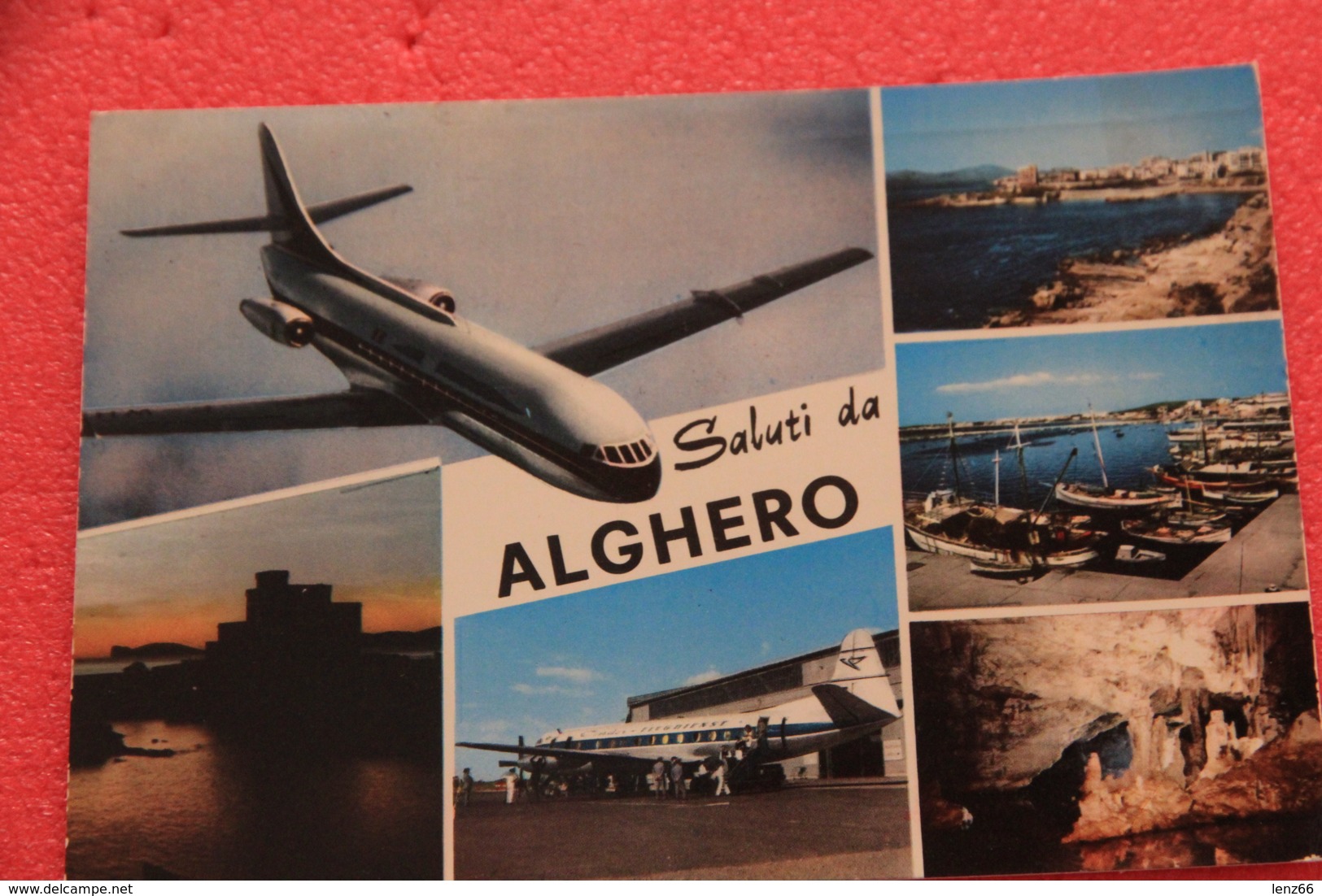 Alghero 1974 Vedutine Con Aereo + Timbro Targhetta - Other & Unclassified