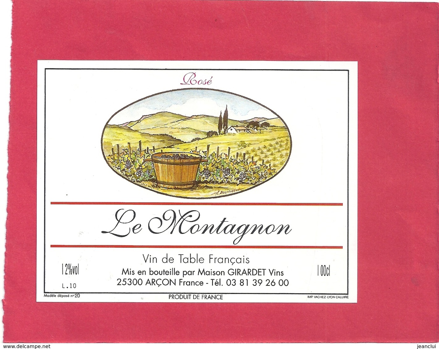 --LE MONTAGNON--ROSE--12°--100 Cl--MIS EN BOUTEILLE PAR GIRARDET-ARCON-25-- - Mountains