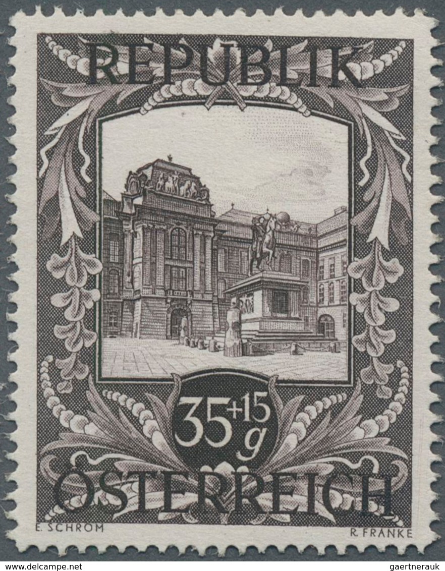 Österreich: 1947, 35 Gr. + 15 Gr. "Kunstausstellung", 22 Verschiedene Farbproben In Linienzähnung 14 - Other & Unclassified