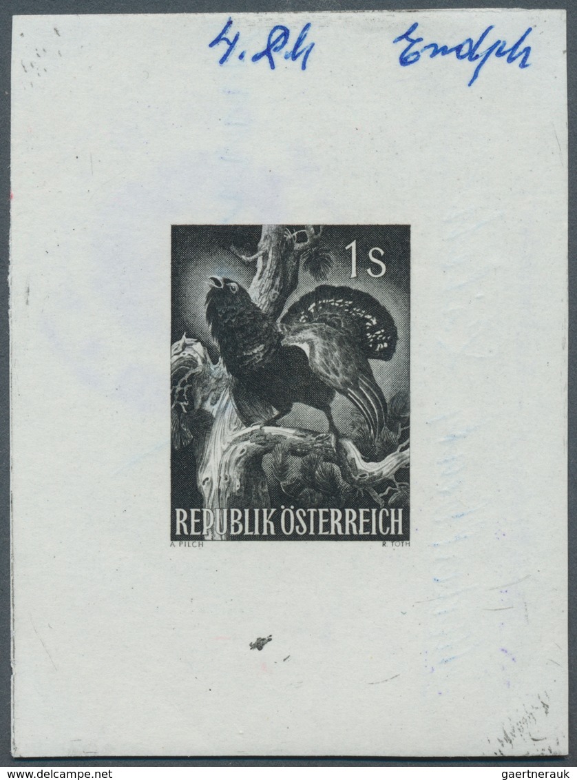 Österreich: 1959, 1 Sch. "Auerhahn", Phasendruck In Schwarz, Einzelabzug Im Kleinbogenformat Auf Gum - Other & Unclassified