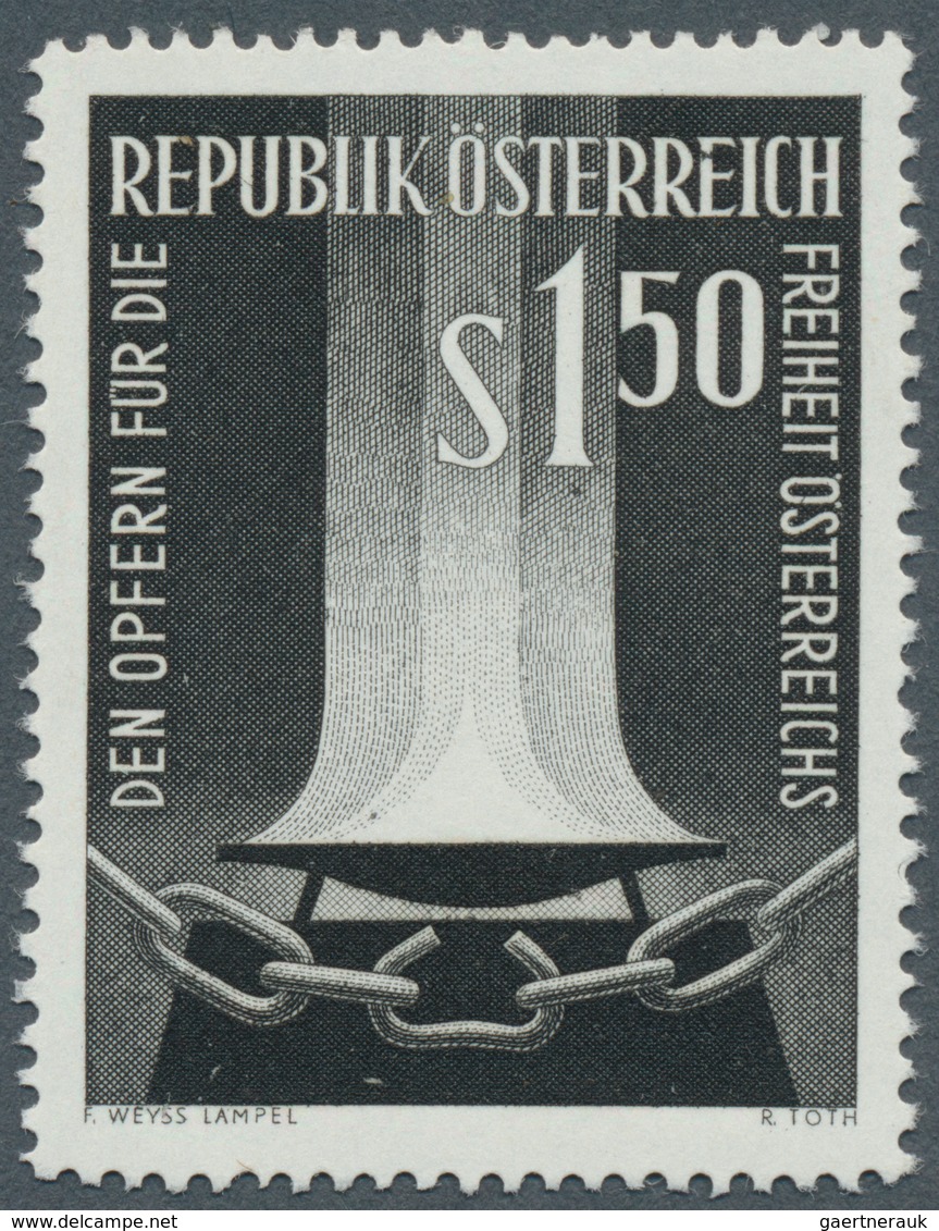 Österreich: 1961, 1.50 Sch. "Opfer-Gedenken", Probedruck In Schwarz Auf Gummiertem Papier, Postfrisc - Other & Unclassified