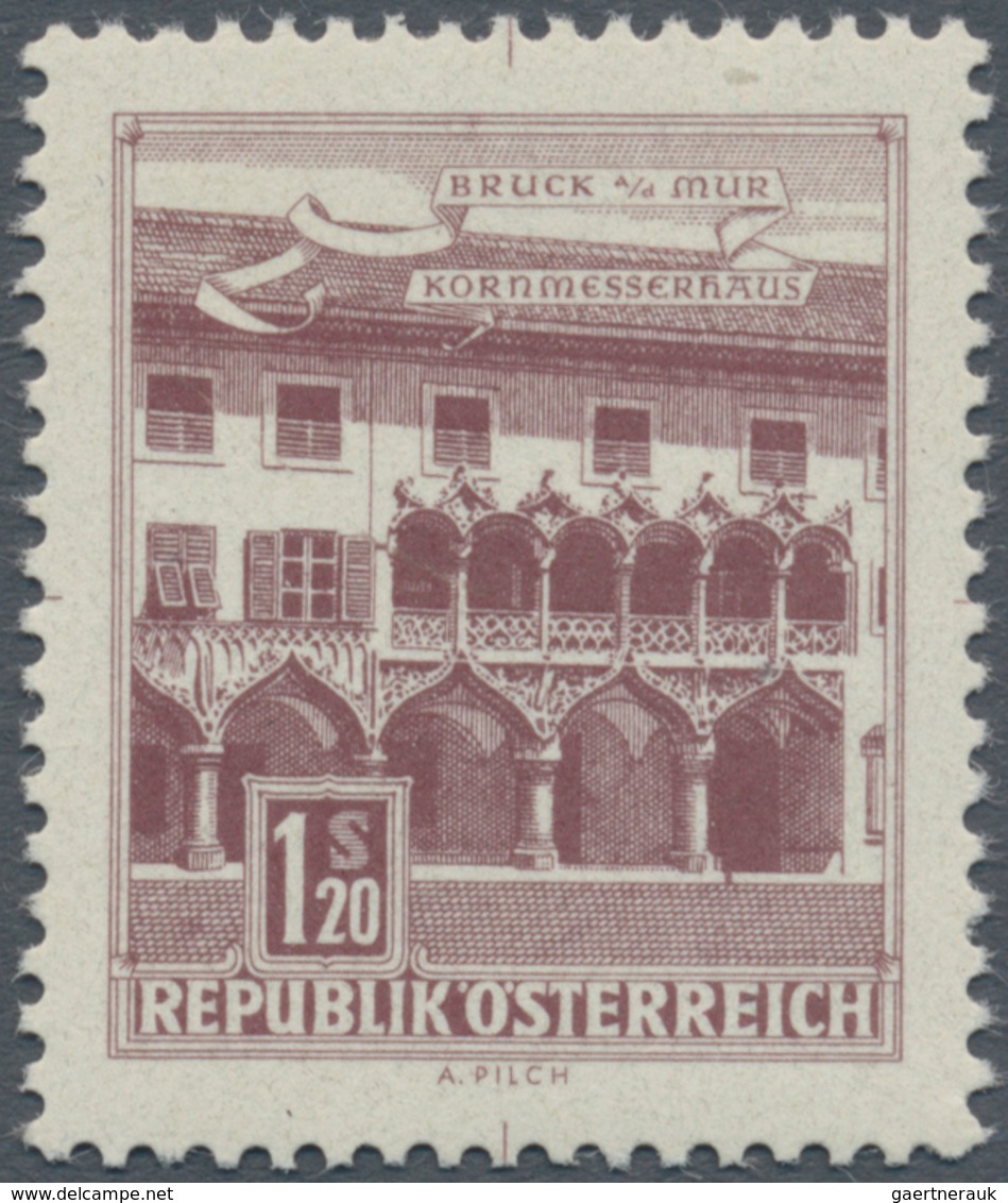 Österreich: 1962, Freimarken "Bauwerke", 1.20 Sch. "Kornmesserhaus In Bruck", Farbprobe In Violettbr - Other & Unclassified