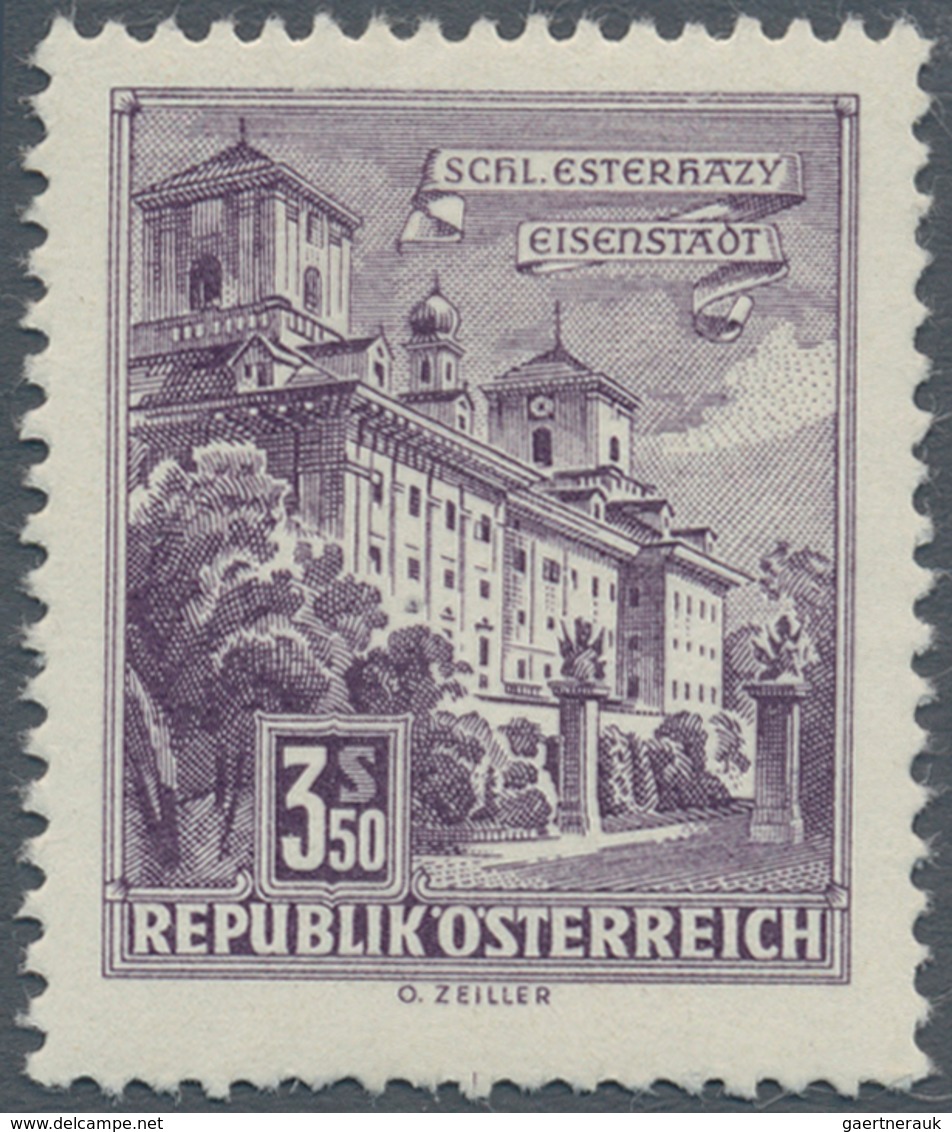 Österreich: 1962, Freimarken "Bauwerke", 3.50 Sch. "Schloß Esterhazy", Farbprobe In Dunkelrötlichvio - Other & Unclassified