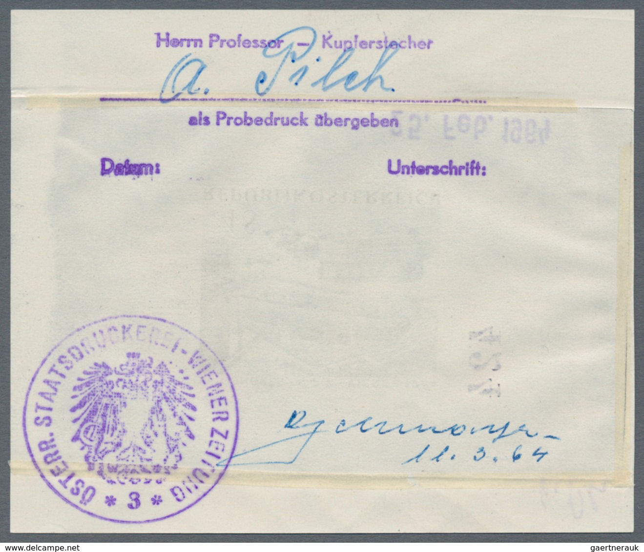 Österreich: 1964, Weltpostkongreß Wien, Komplette Serie Je Als Phasendruck In Schwarz (5. Bzw. 6. Ph - Other & Unclassified