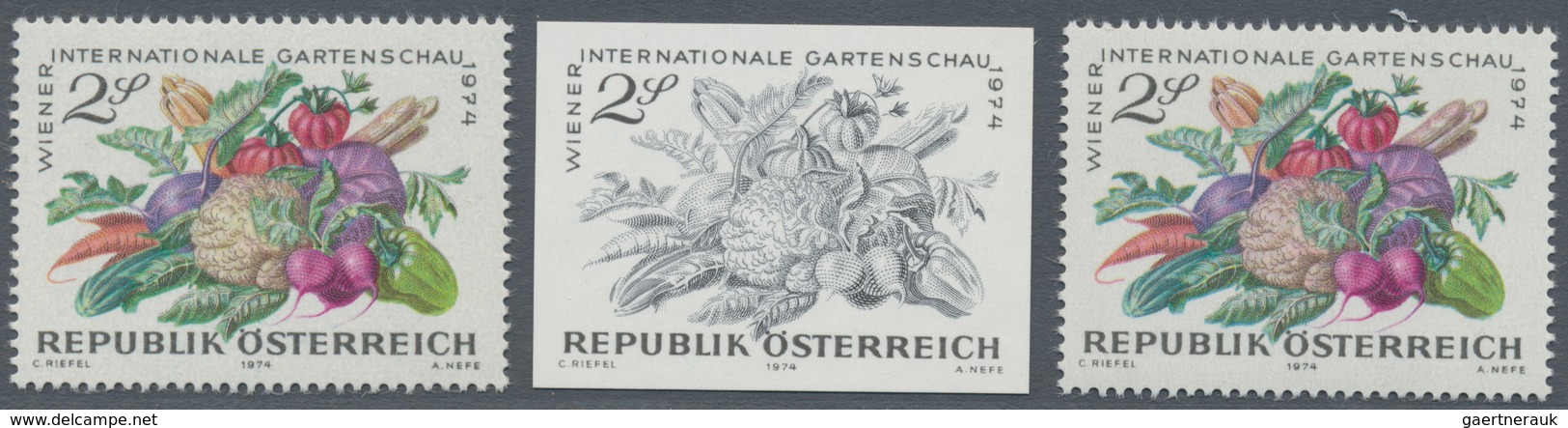 Österreich: 1974, Internationale Gartenschau, 10 verschiedene Phasendrucke der 1. bis zur 4.Druckpha