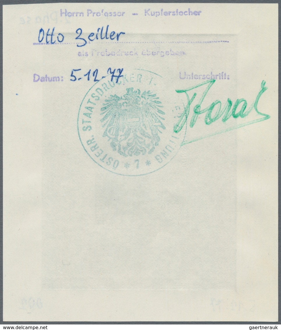 Österreich: 1978, 6 Sch. "Europa-Cept", Fünf Phasendrucke In Schwarz (1.-5. Phase), Je Einzelabzug I - Sonstige & Ohne Zuordnung