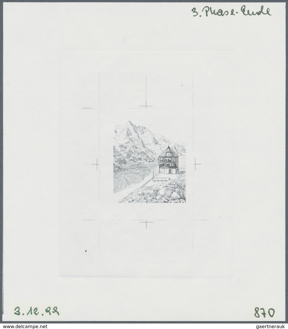 Österreich: 2000, 7 Sch. "Großglockner", Drei Phasendrucke In Schwarz (1.-3. Phase), Je Einzelabzug - Sonstige & Ohne Zuordnung
