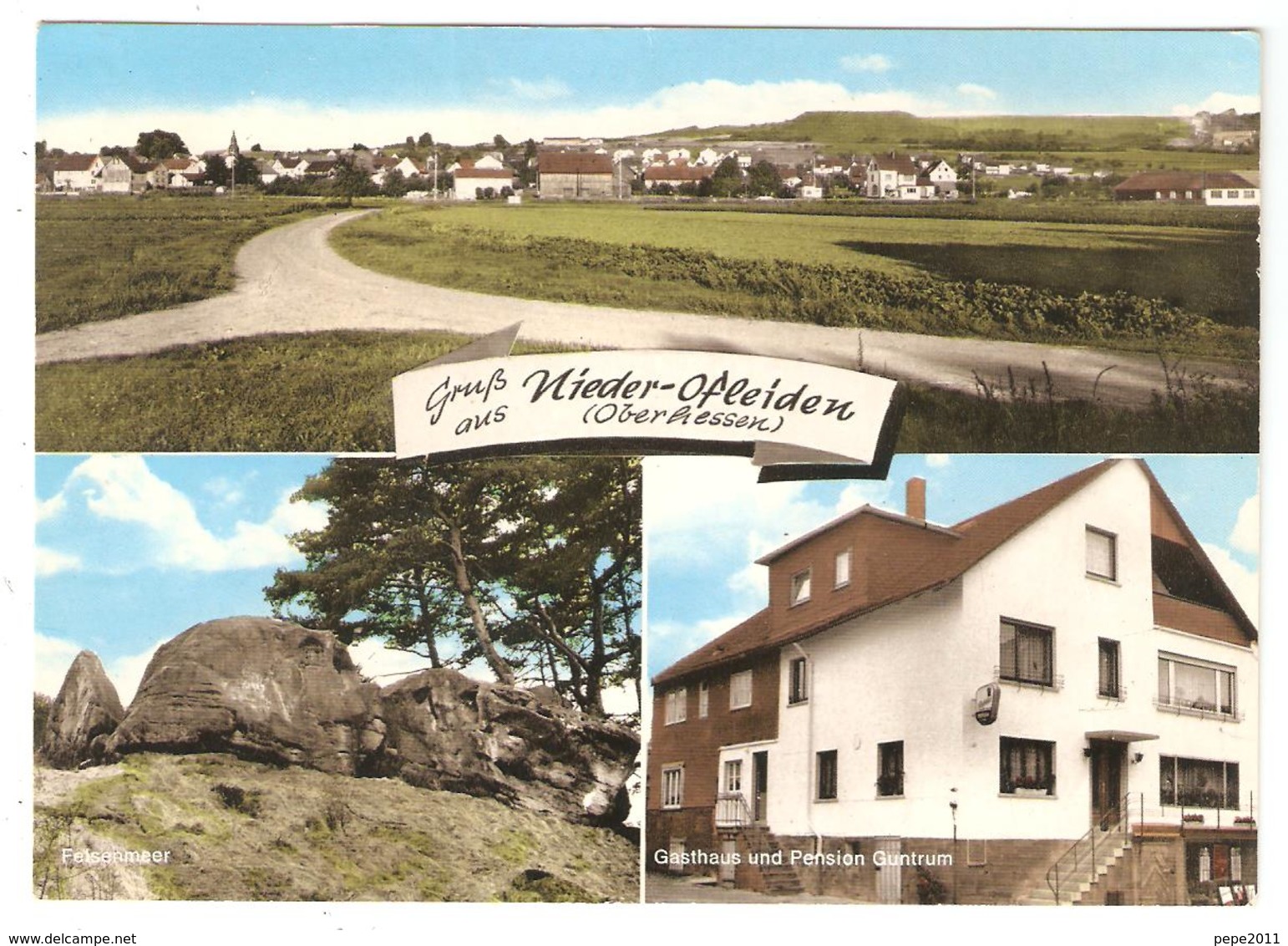 CPSM Gruss Aus NIEDER OFLEIDEN OBERHESSEN Gasthaus Und Pension Guntrum - Homberg