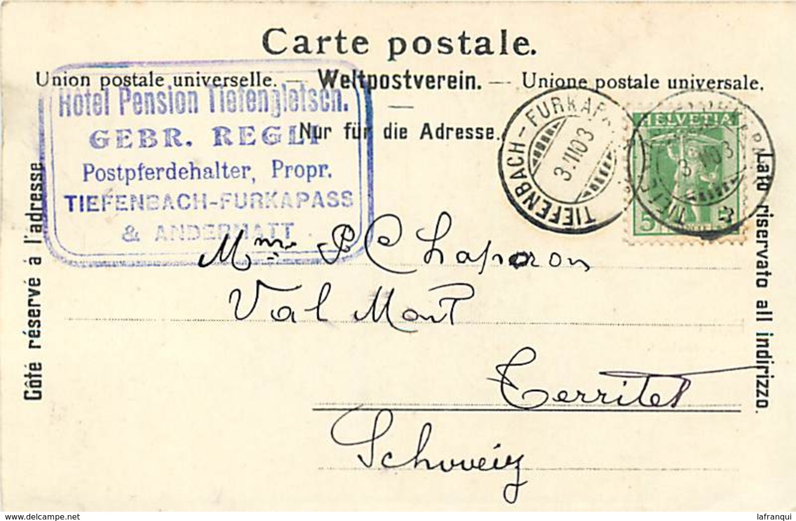 Pays Div -ref N909- Suisse - Furka - Blick Ins Rhonethal  - Carte Bon Etat - - Thal