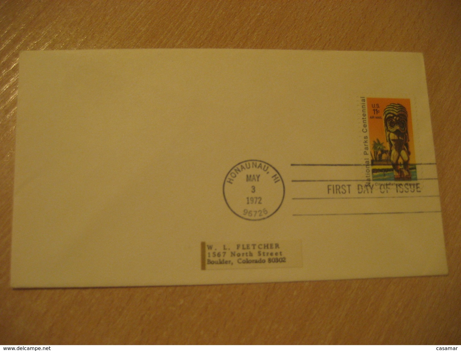 HONAUNAU 1972 National Parks Centennial HAWAII Fdc Cancel Cover USA - Hawaï