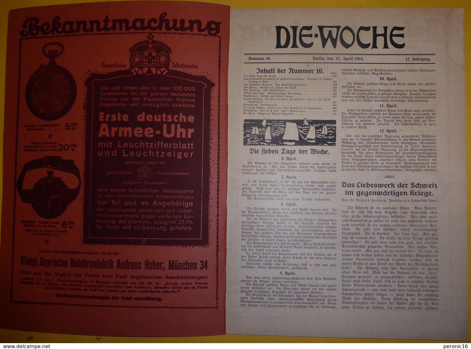 Revue : DIE-WOCHE, N° 16, 1915 - German