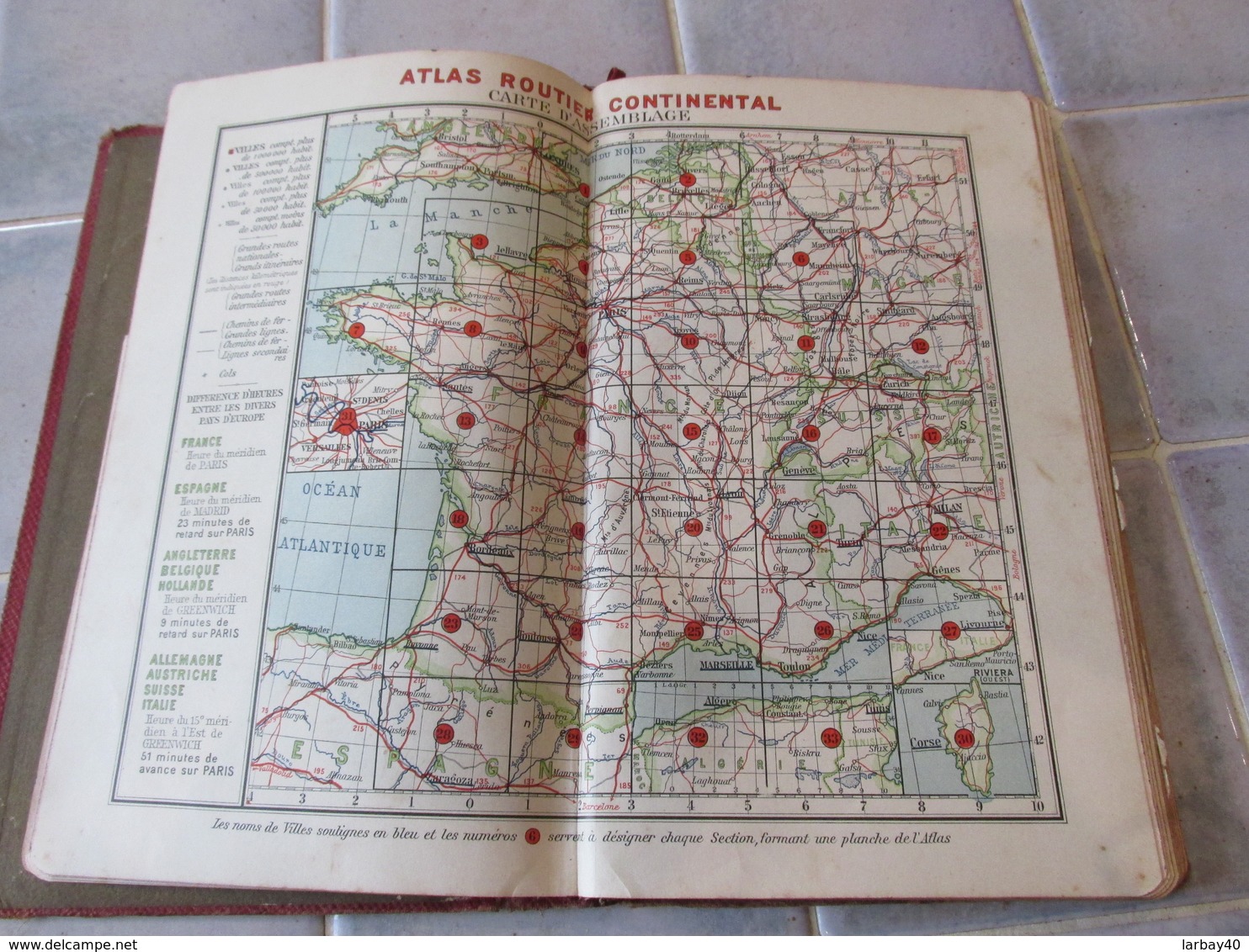Ancien Atlas Routier Continental Pour Les Touriste En Automobile - Mappe/Atlanti