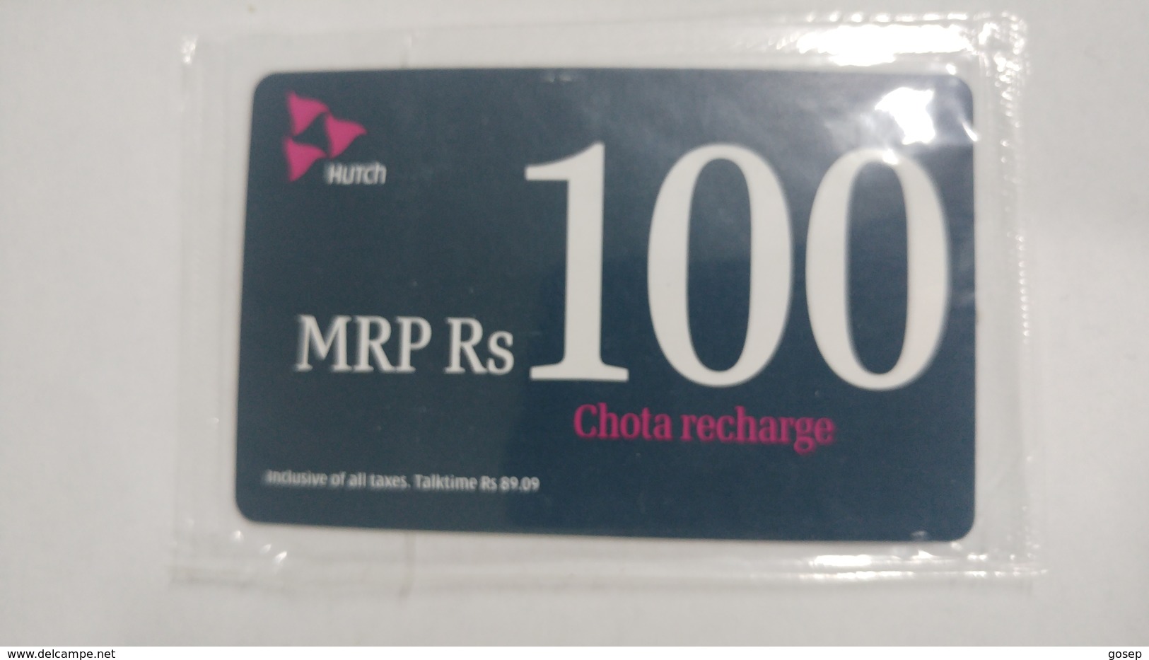 India-hutch Prepiad Chota Recharge-(7d)-(mrp Rs.100)-(1.10.2007)-card-mint+1 Card Prepiad Free - India
