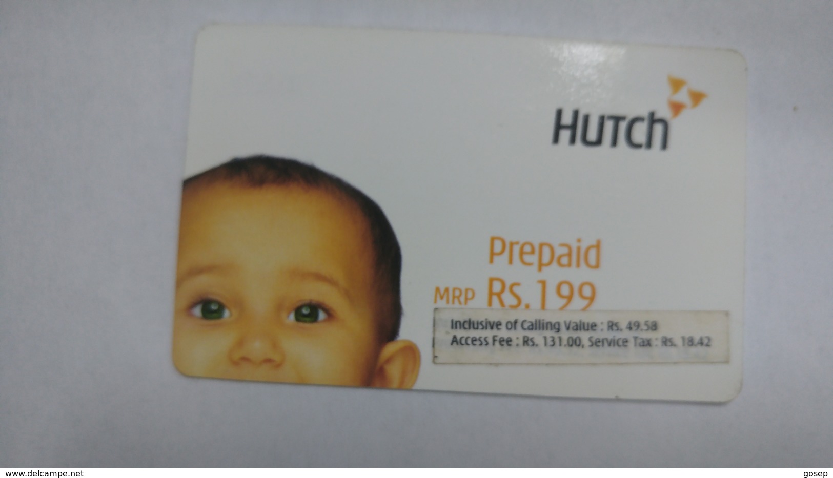 India-hutch Prepiad-(11g)-prepiad-(rs.199)-(22/9/2005)-prepiad Card-used+1 Card Prepiad Free - Inde