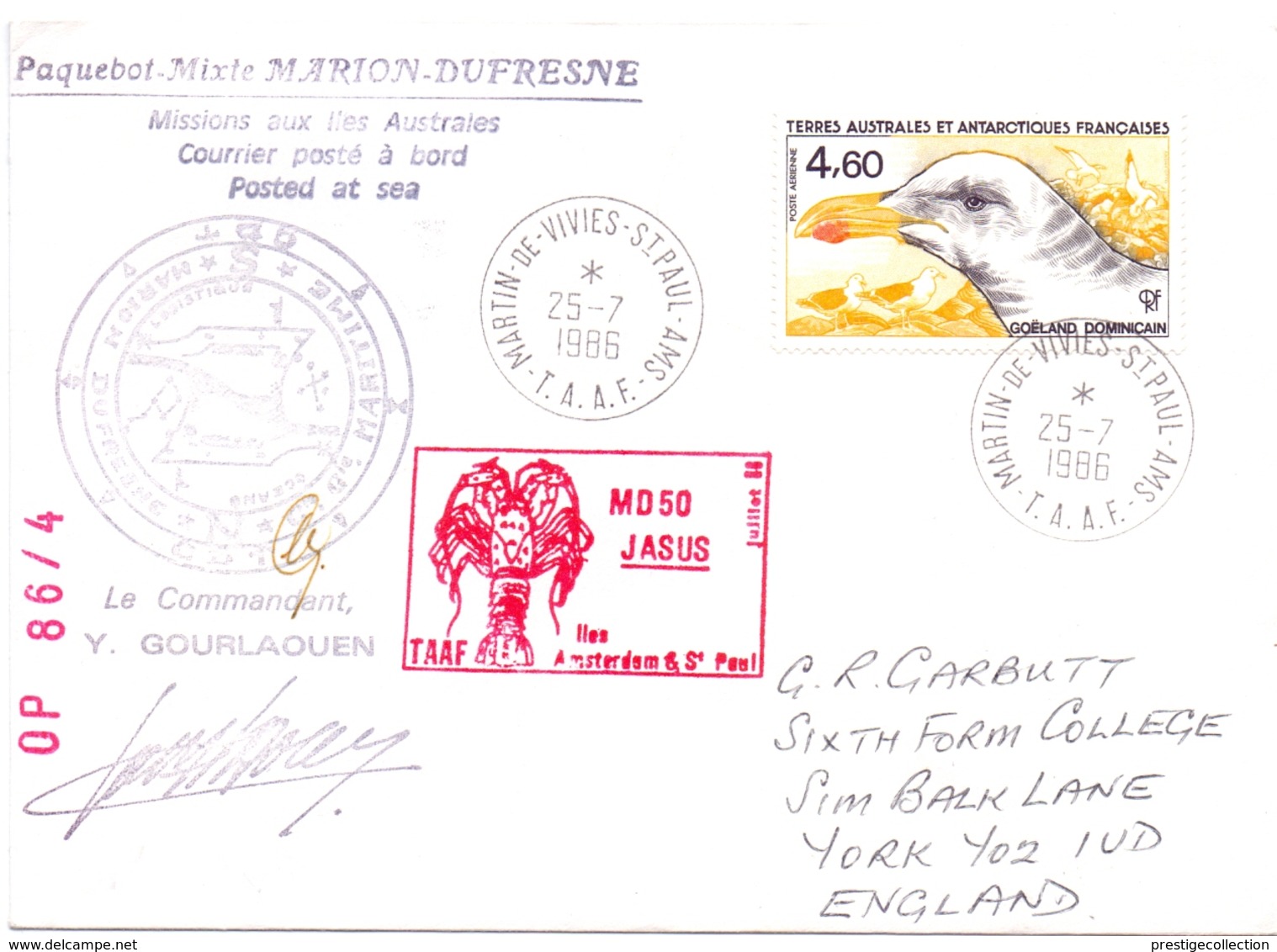 TAAF MISSION AUX ILES AUSTRAIES MARTIN DE VIVIES STPAUL AMS TAAF  COVER   (DICE180003) - Forschungsprogramme