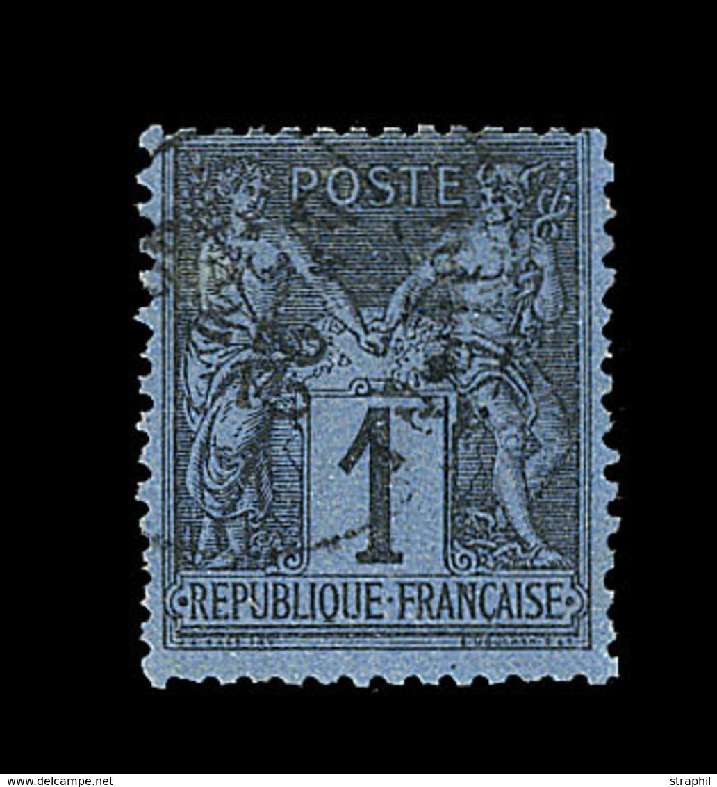 O TYPE SAGE - O - N°84 - 1c Noir S/Bleu De Prusse - Qualité Standart - B - Standard- Und TSC-AK (vor 1995)