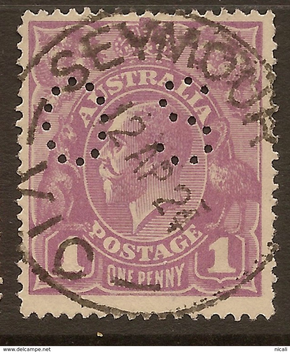 AUSTRALIA 1918 1d Violet KGV OS SG O67 U #ATO25 - Service