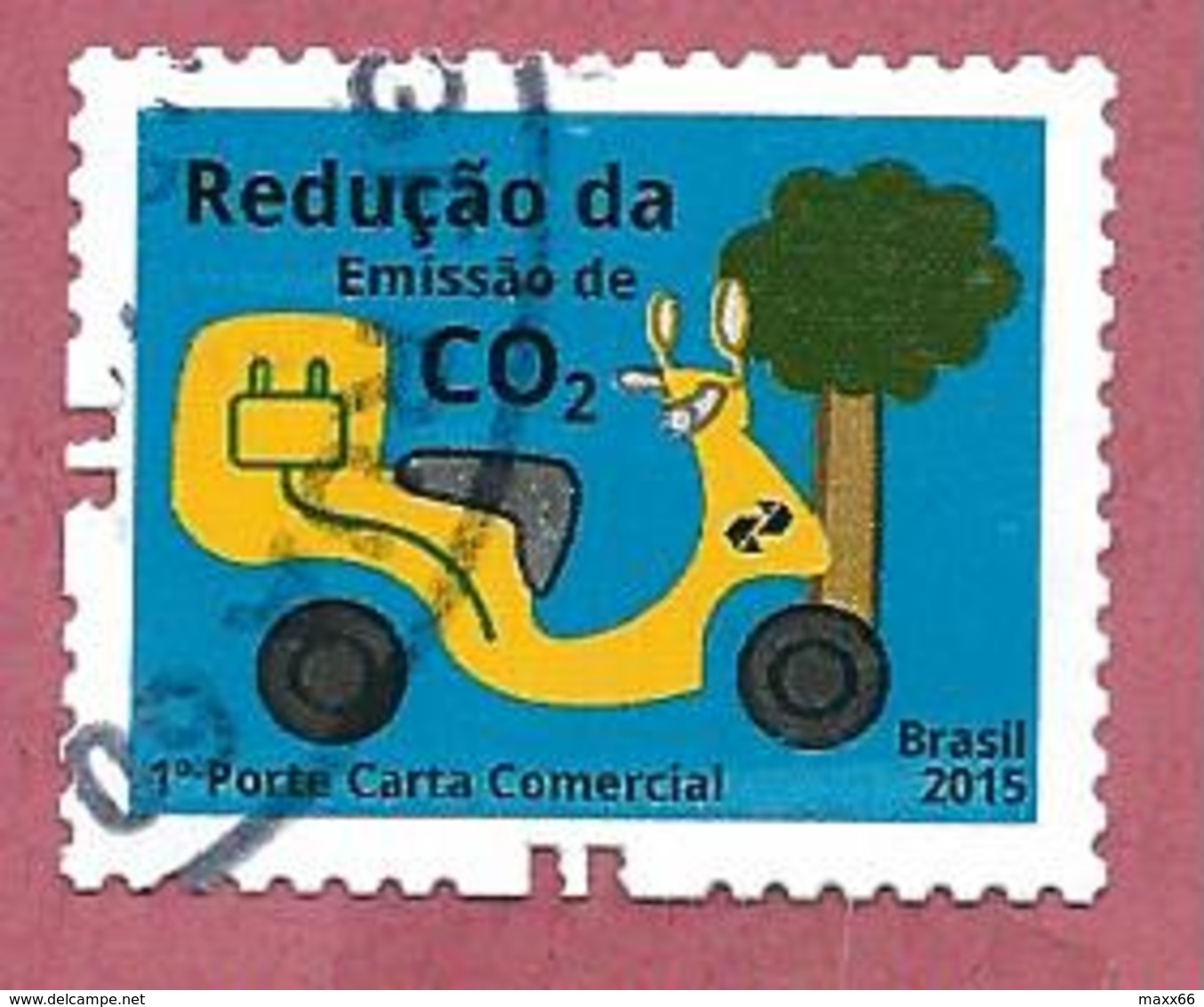 BRASILE USATO 2015 - SOSTENIBILITA - Reducing CO2 Emissions - 1° St. No Facciale - Michel BR 4245 - Used Stamps