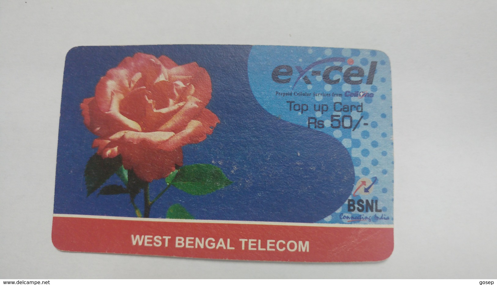 India-BSNL-ex-cel Recharge Card-(15e)-(rs.50)-(31.10.2009)-prepiad Card-used+1 Card Prepiad Free - India